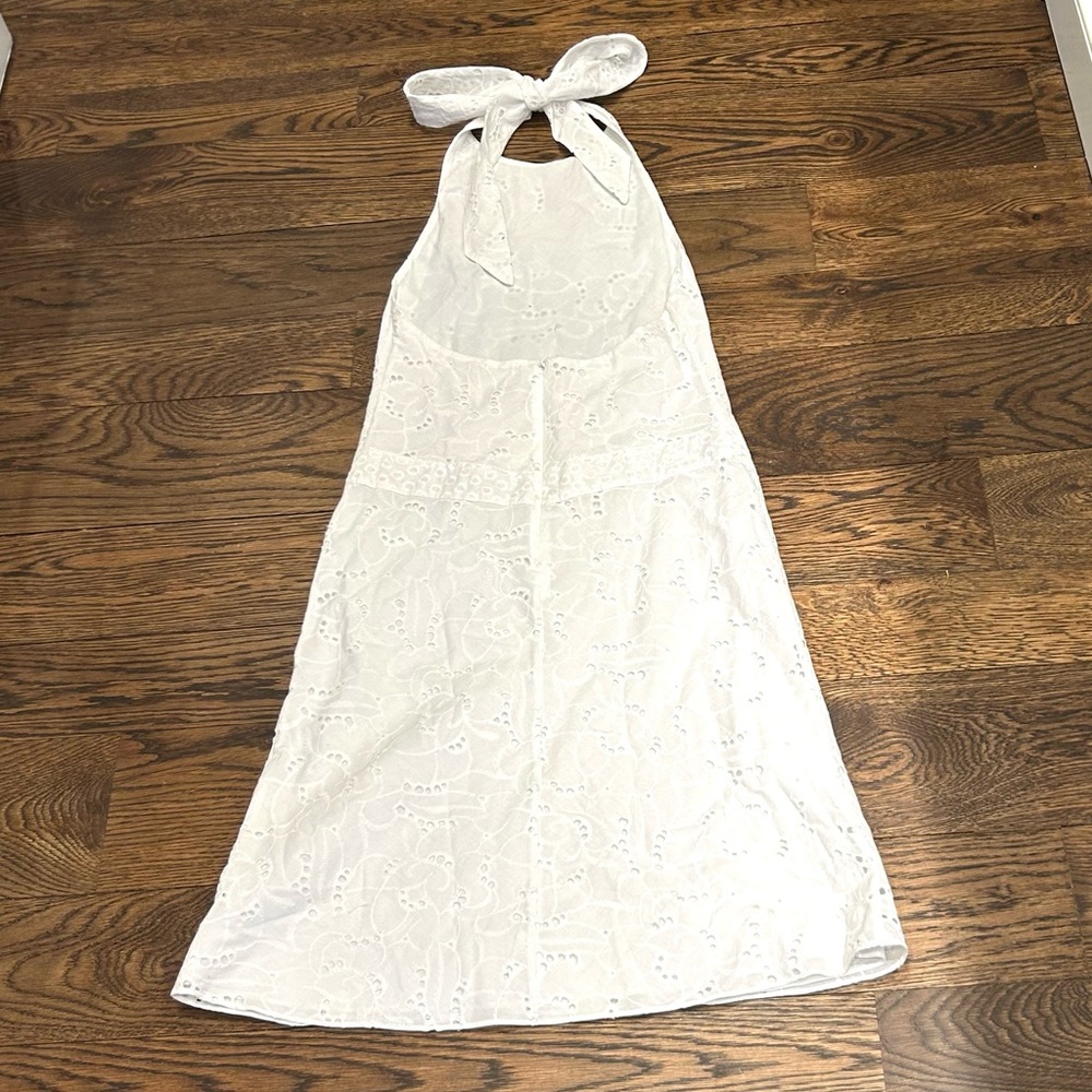 Vanessa Fox White Eyelet Sleeveless Sundress with Halter Neckline - Picture 3 of 9